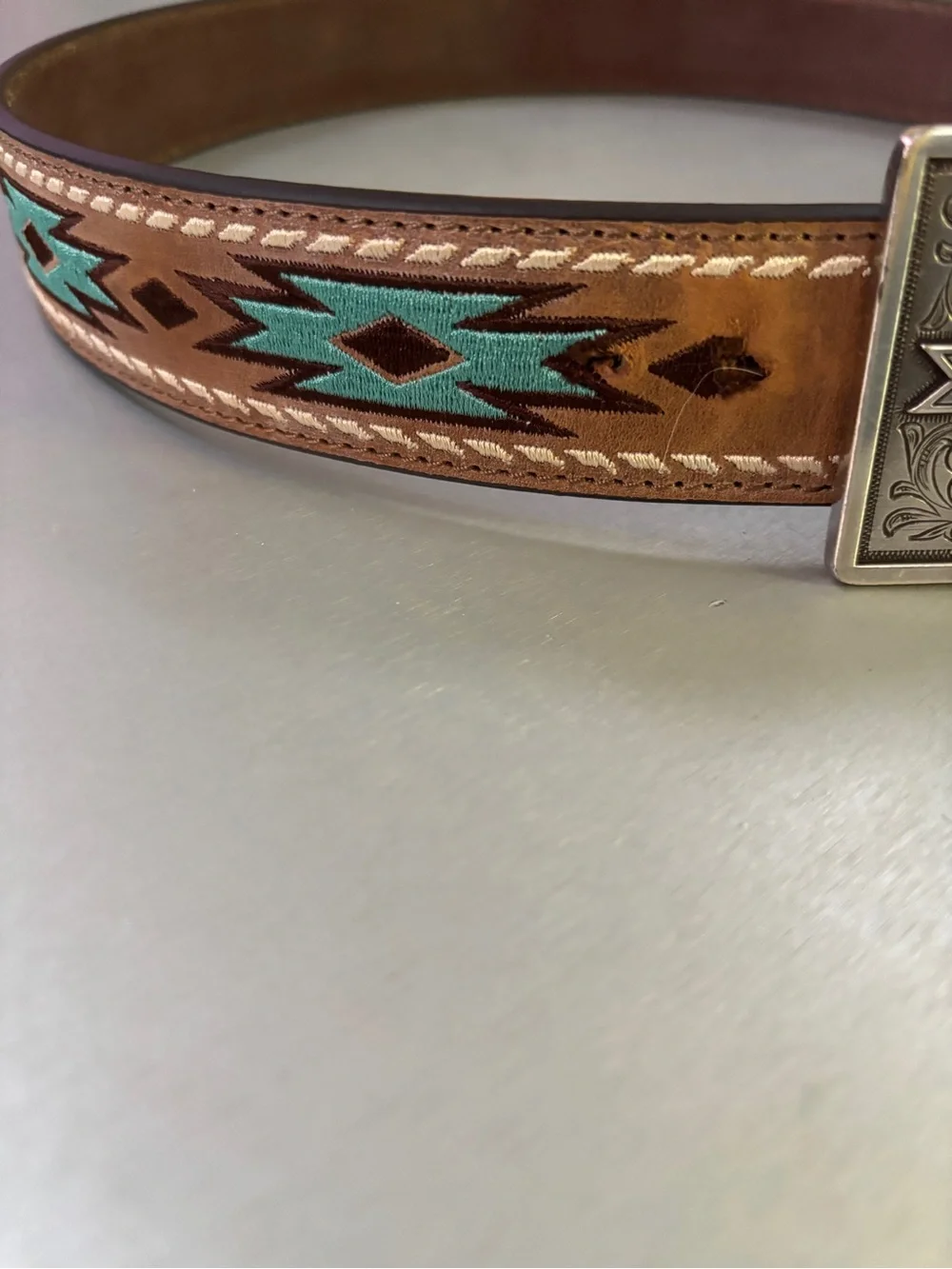 Ariat Brown Genuine Leather Belt with buckle L